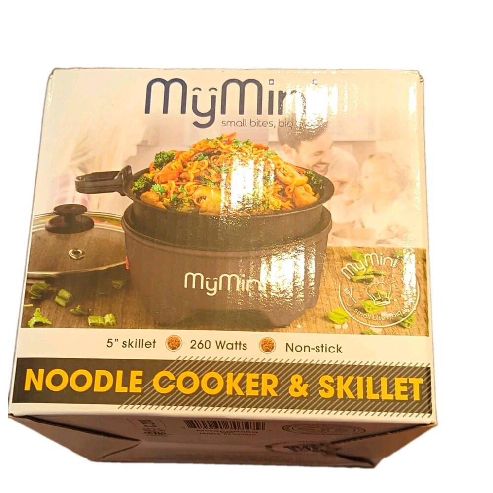 NEW MyMini Noodle Cooker & Skillet 5in Portable Non-Stick Electric Skillet 260W